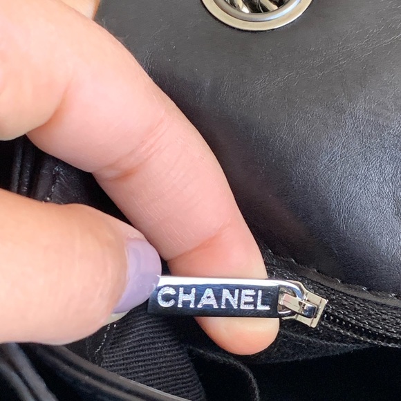 Chanel Aged Lambskin Chain 3 Compartment CC Flap Bag Black - Picture 8 of 11